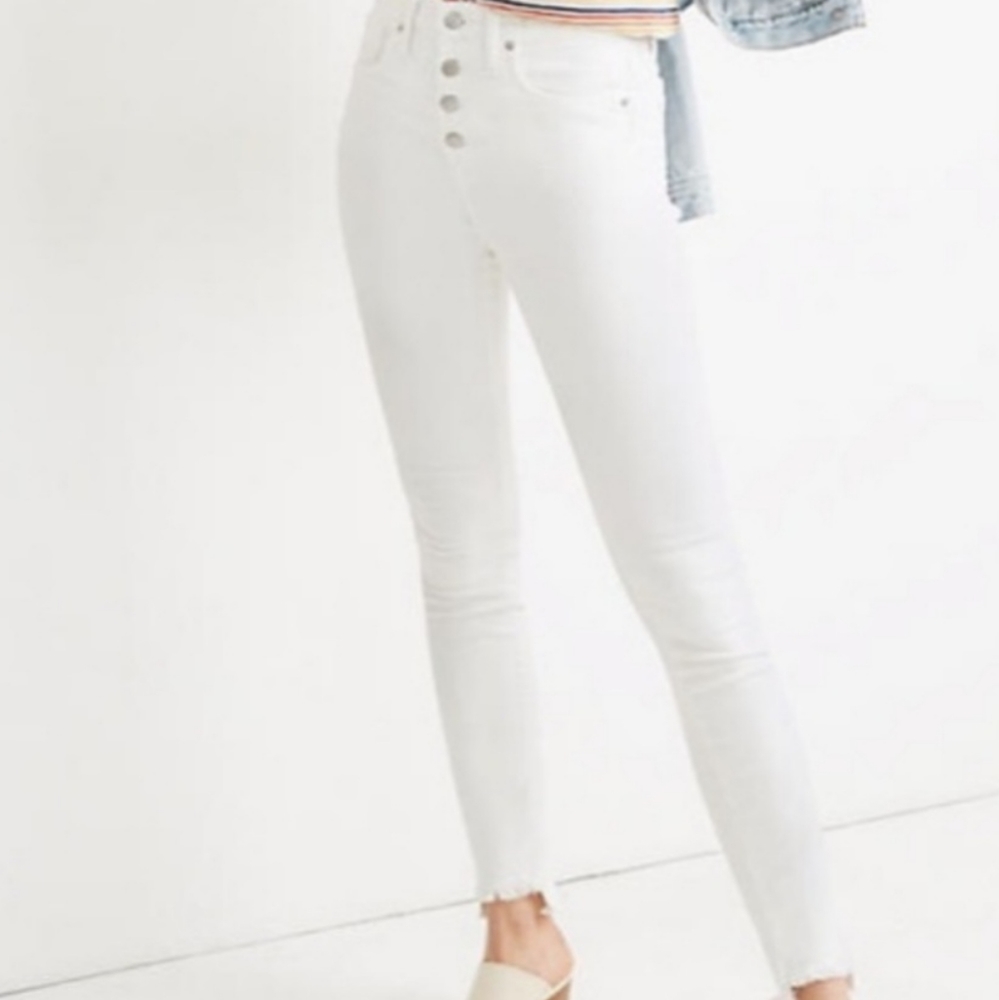 Madewell 10" High-rise Skinny White Jeans